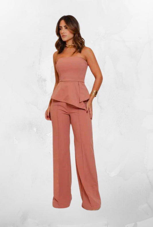 Calça Pantalona Nora Rosa Queimado