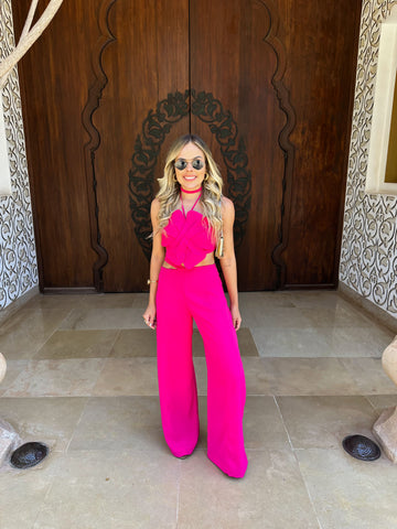 Conjunto Calça com Cropped Oasys Pink