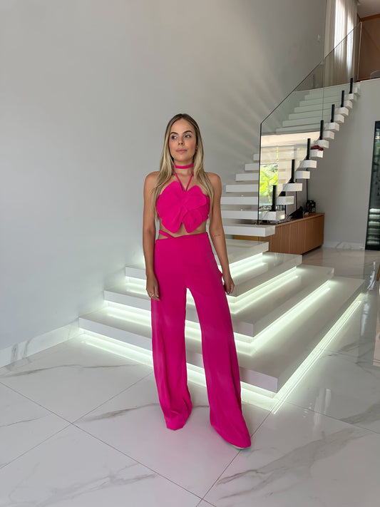 Conjunto Calça com Cropped Oasys Pink