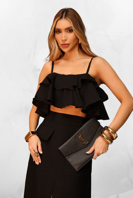 Cropped Babadinho Bellina Preto