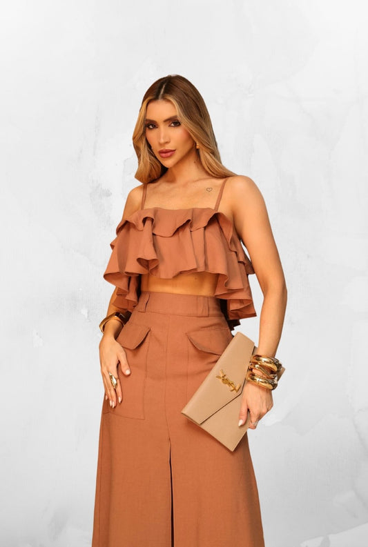 Cropped Babadinho Bellina Caramelo