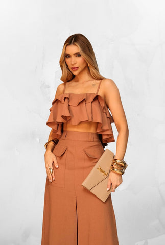 Cropped Babadinho Bellina Caramelo