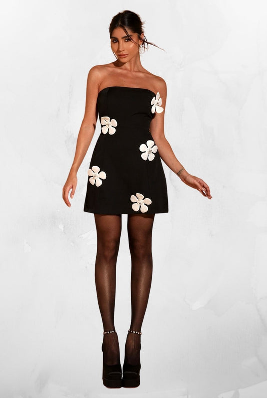 Vestido Tubinho com Flores Adelle