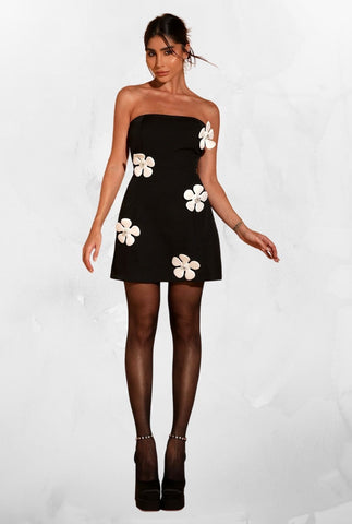 Vestido Tubinho com Flores Adelle