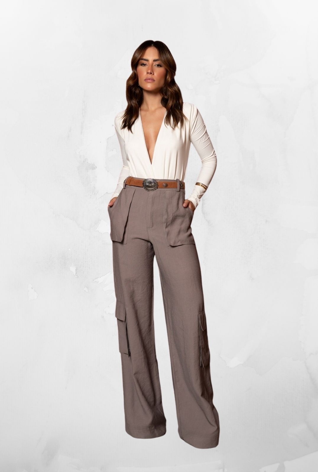 Calça Pantalona Luise Cinza