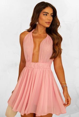 Vestido Macaquinho Frente Única Belle Rosa Claro