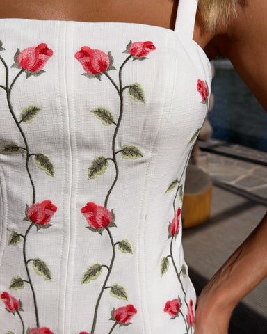 Vestido Midi Bordado Bella Di Rosa