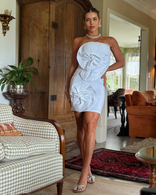 Vestido Tricot Curto Lumine Branco