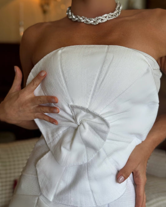 Vestido Tricot Curto Lumine Branco