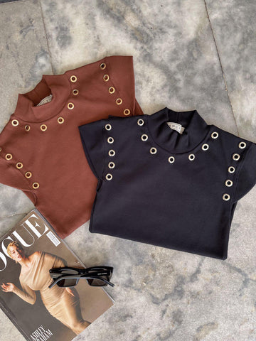 Blusa com Detalhes Lavinea Marrom