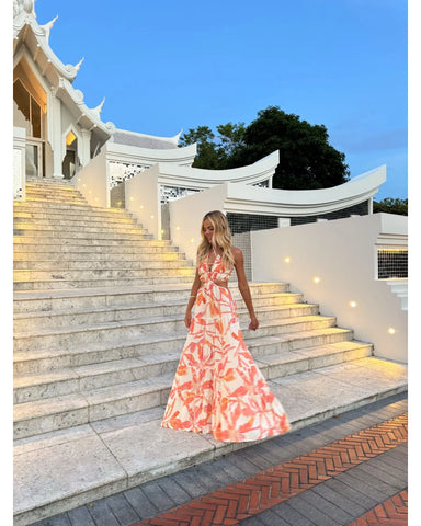 Vestido Longo Magnólia Laranja