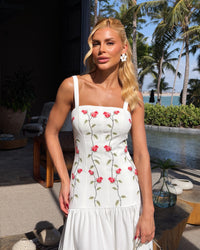 Vestido Midi Bordado Bella Di Rosa