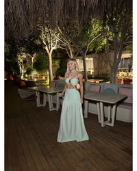 Conjunto Saia Longa e Top Eucalipto Verde Lima