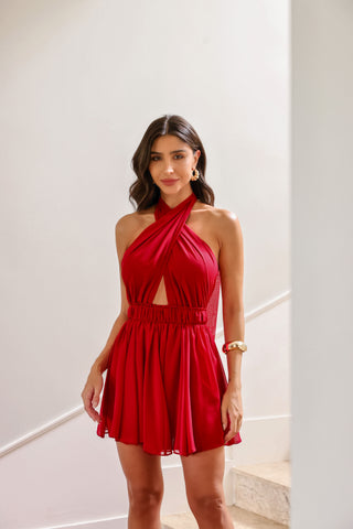 Vestido Macaquinho Frente Única Belle Vermelho