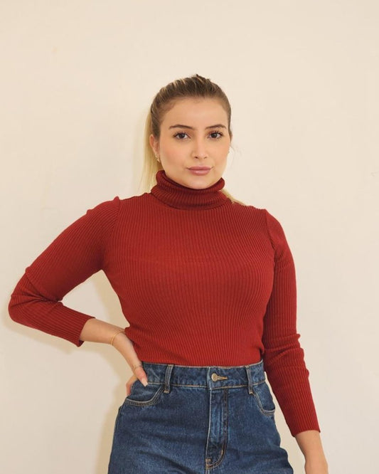 Blusa Manga Longa Cacharrel Fina Vermelho