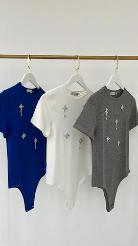 Body com Pedrarias Sarah Off White