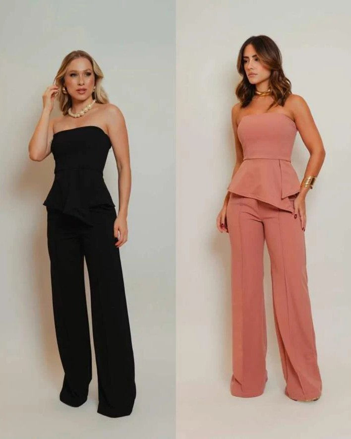 Calça Pantalona Nora Rosa Queimado