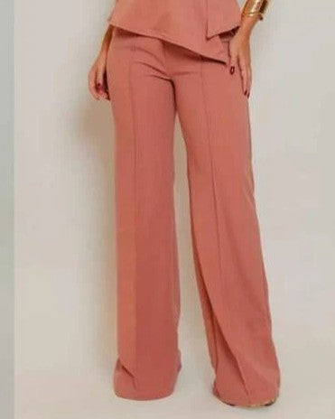 Calça Pantalona Nora Rosa Queimado