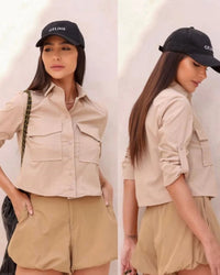 Camisa Curta Sany Caqui