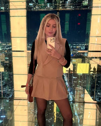 Conjunto Alfaiataria College Caramelo