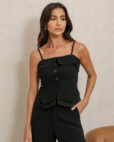 Conjunto Calça com Cropped Sophi Preto