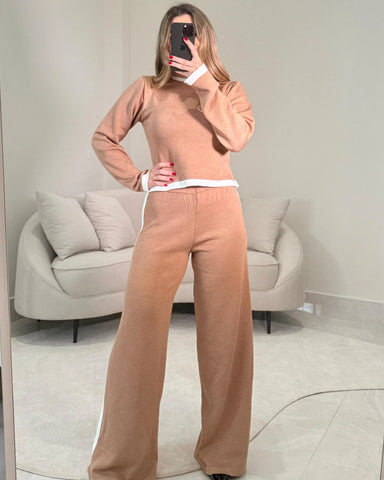 Conjunto Tricot Modal Isabel Bege
