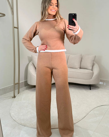 Conjunto Tricot Modal Isabel Bege
