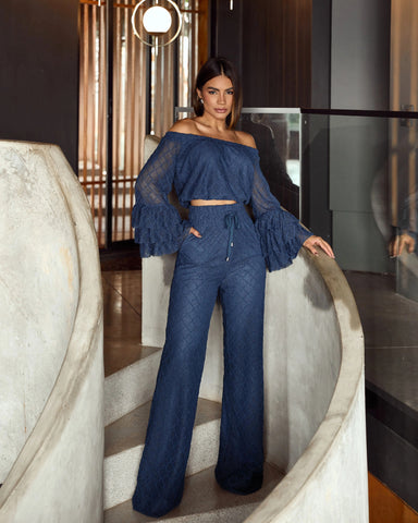 Conjunto Calça e Blusa em Renda Fiori