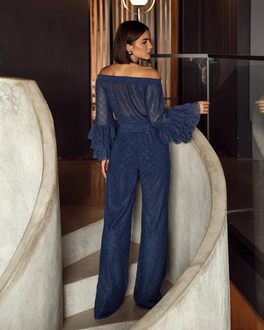 Conjunto Calça e Blusa em Renda Fiori