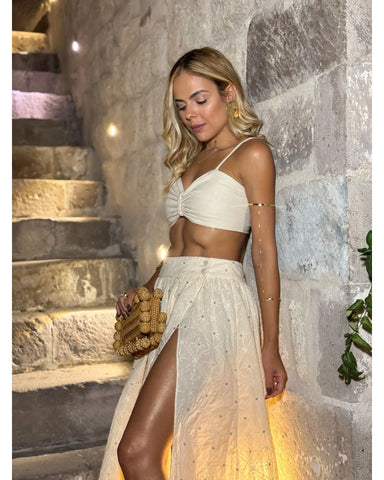 Conjunto Saia e Top Lila Creme