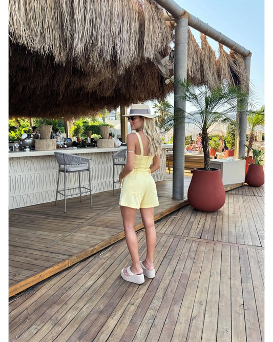 Conjunto Shorts e Top Buttercup Amarelo Manteiga
