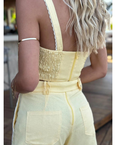Conjunto Shorts e Top Buttercup Amarelo Manteiga