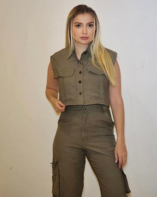 Cropped Aura Verde Musgo