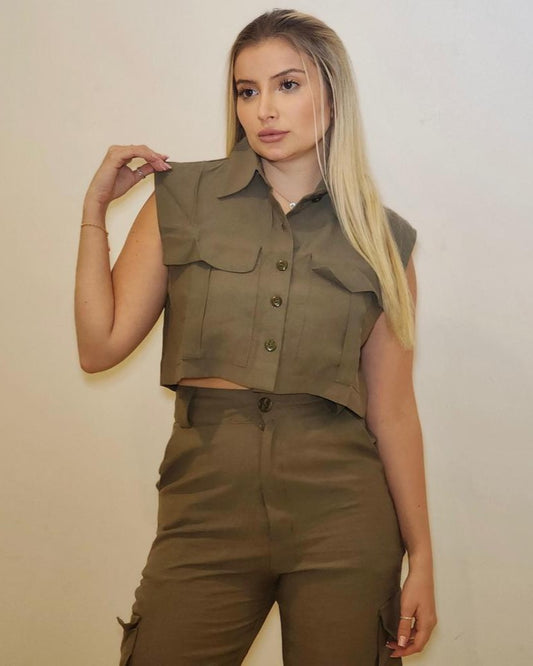 Cropped Aura Verde Musgo