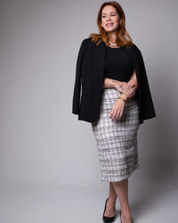 Saia Midi Tweed Soul - Off White