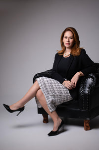 Saia Midi Tweed Soul - Off White