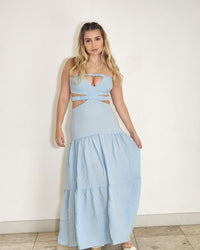 Vestido Longo Hortênsia Azul