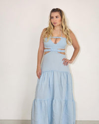 Vestido Longo Hortênsia Azul