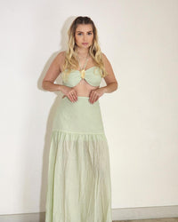 Conjunto Saia Longa e Top Eucalipto Verde Lima