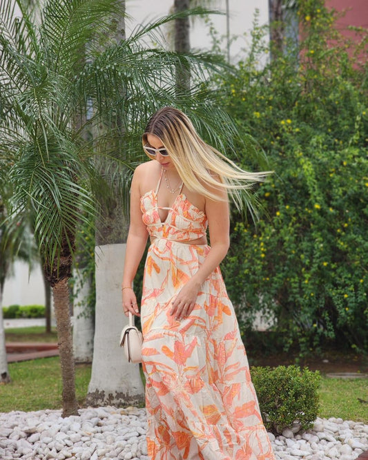 Vestido Longo Magnólia Laranja