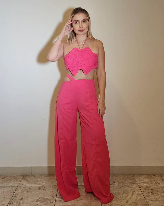 Conjunto Calça com Cropped Oasys Pink
