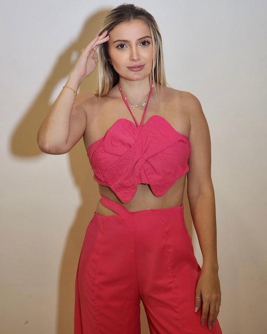Conjunto Calça com Cropped Oasys Pink