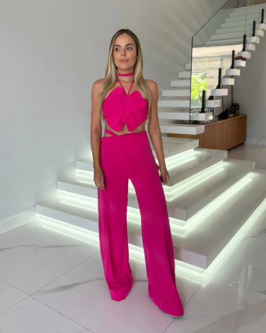 Conjunto Calça com Cropped Oasys Pink