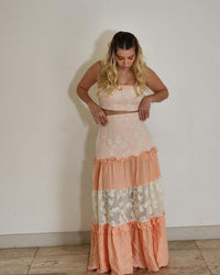 Conjunto Saia e Top Analu Salmão