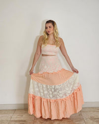Conjunto Saia e Top Analu Salmão