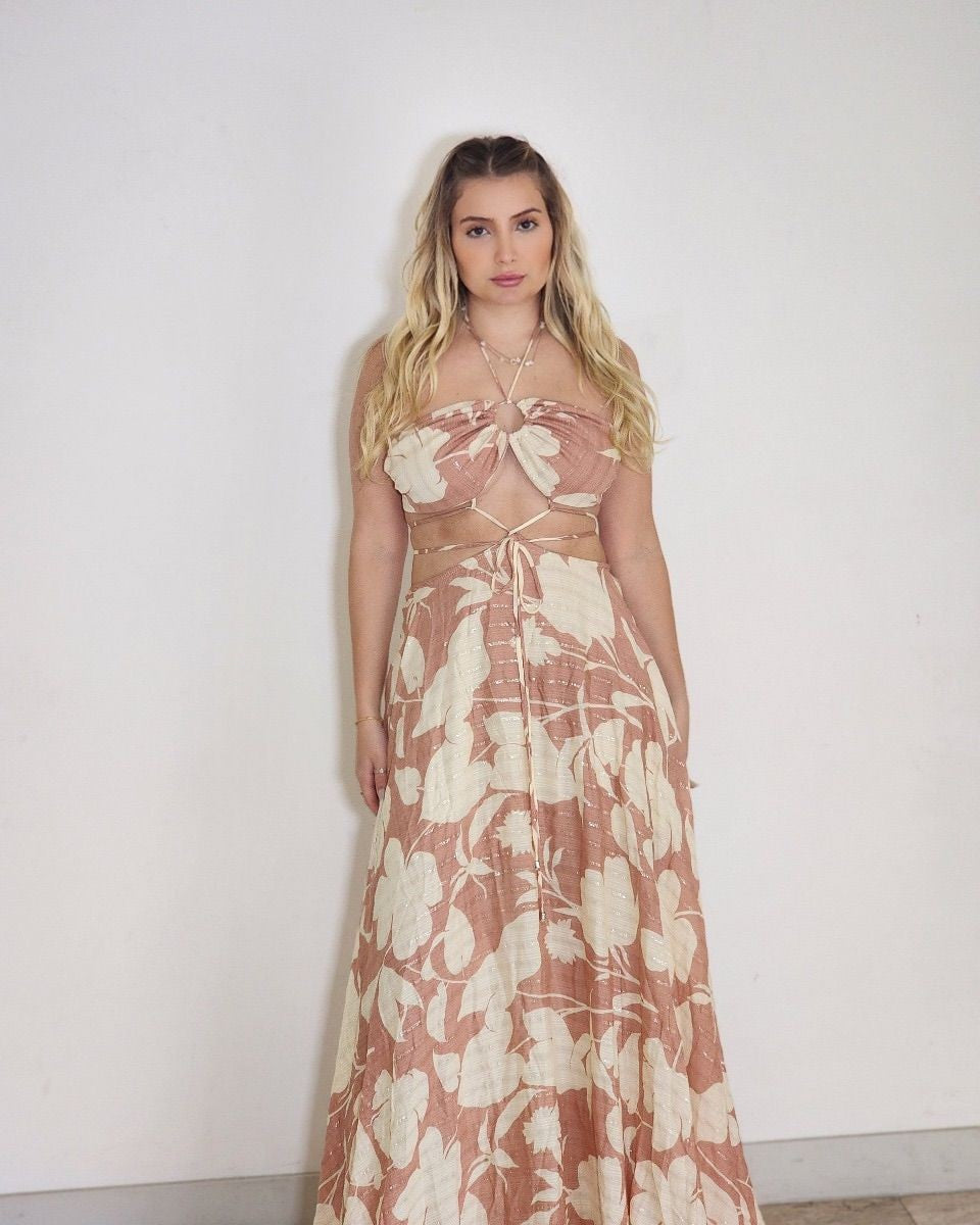 Vestido Longo Rosa Champagne