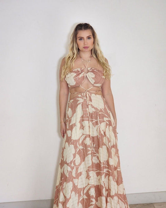 Vestido Longo Rosa Champagne