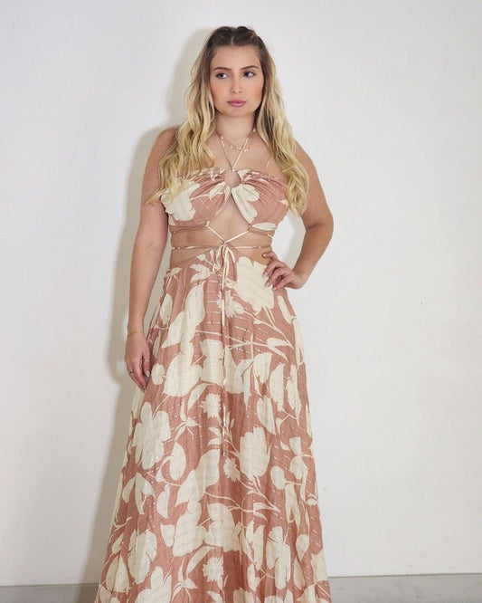 Vestido Longo Rosa Champagne