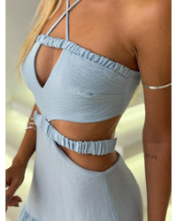 Vestido Longo Hortênsia Azul