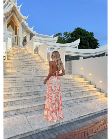 Vestido Longo Magnólia Laranja